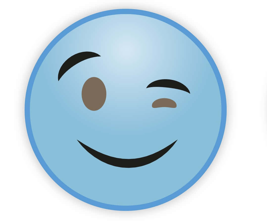 Blue Winking Smiley Face Wallpaper