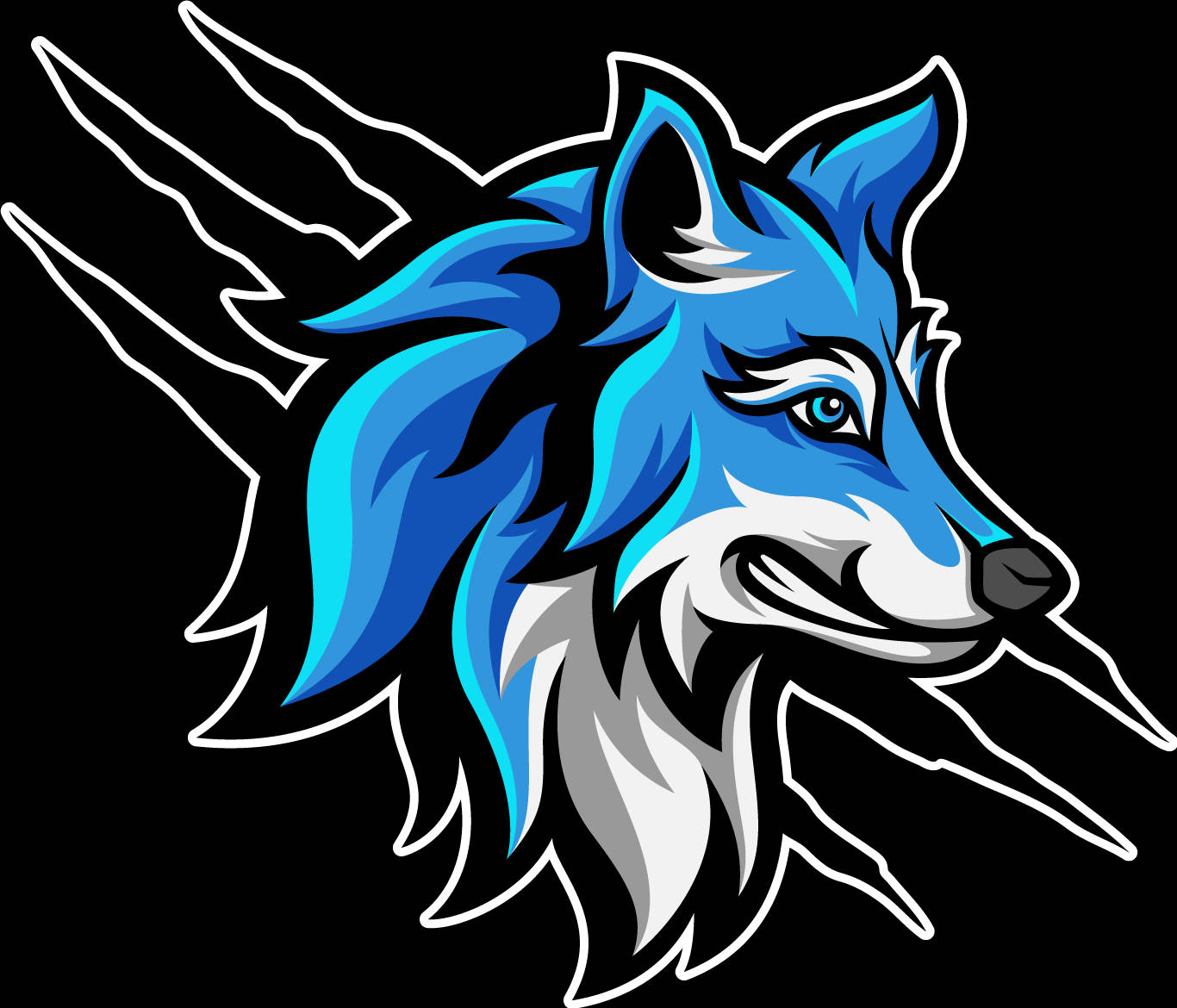 Blue Wolf Vector Art Wallpaper