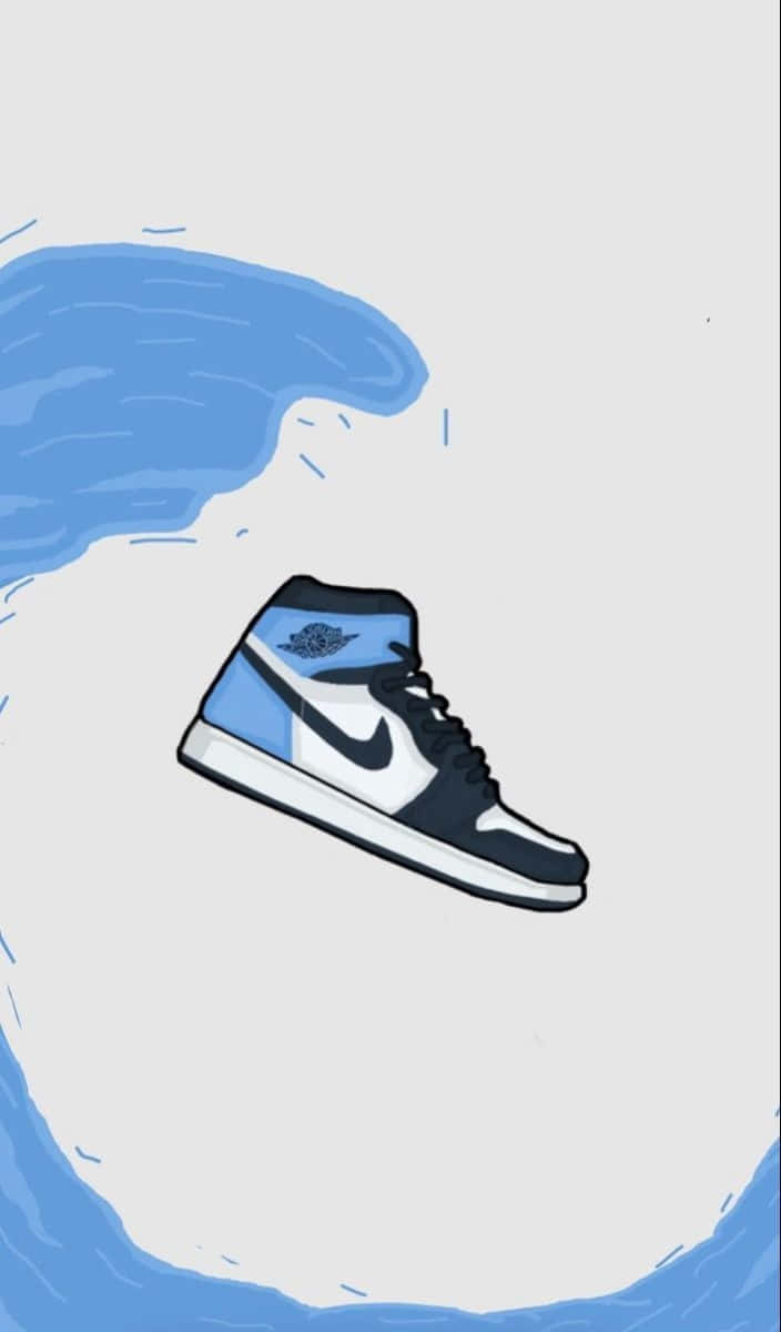 Blueand Black Sneaker Art Wallpaper