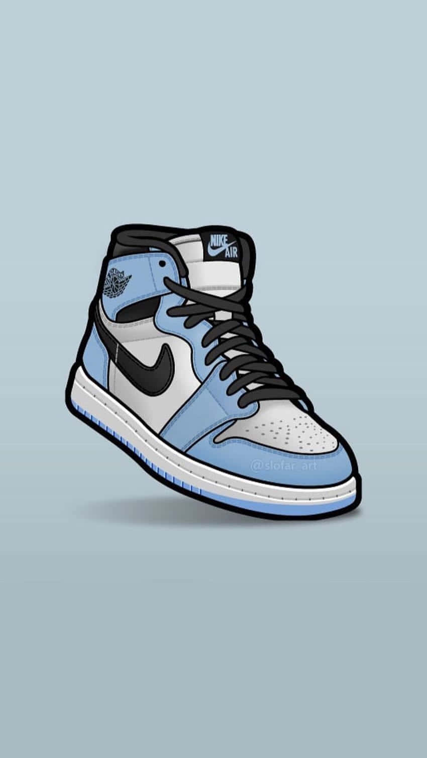 Blueand White High Top Sneaker Wallpaper