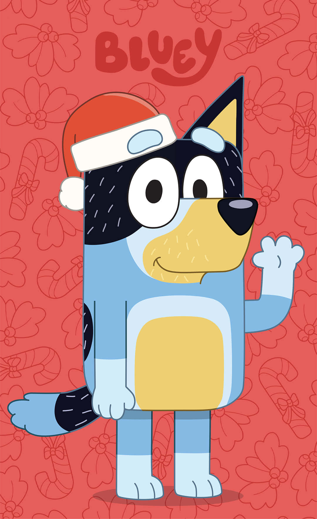 Bluey Characterin Santa Hat Wallpaper