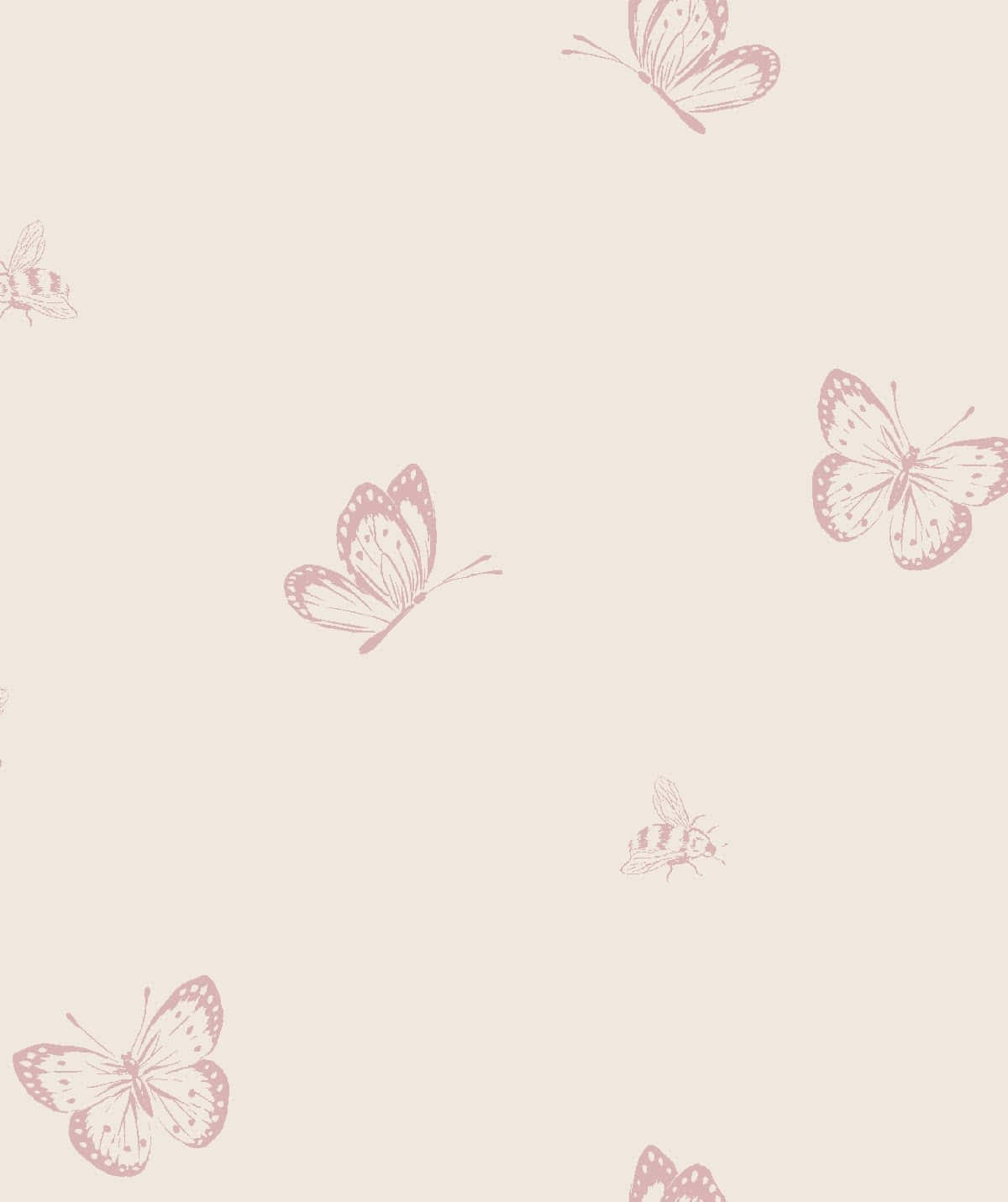 Blush Butterfly Pattern Background Wallpaper