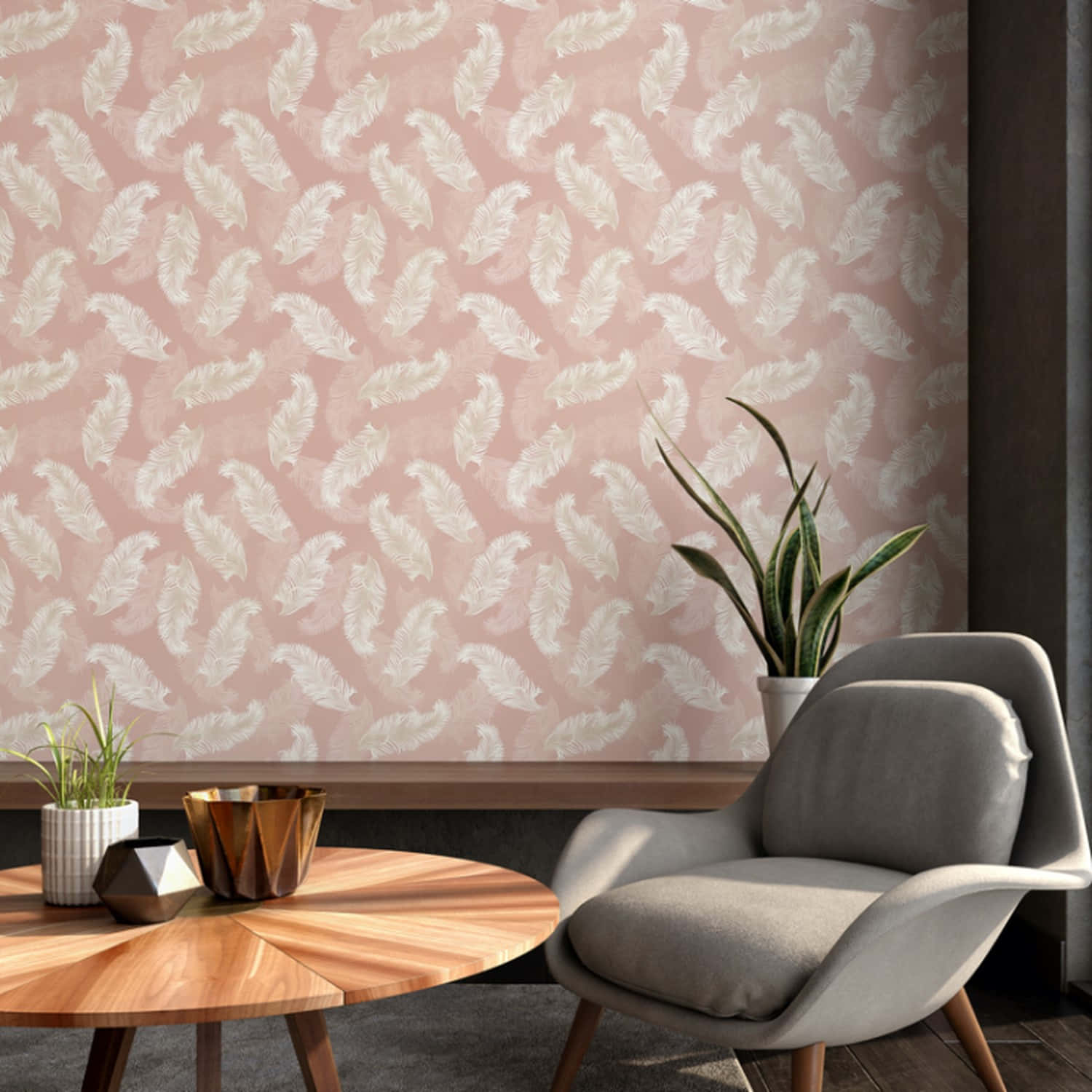 Blush Feather Wallpaper Interior Wallpaper