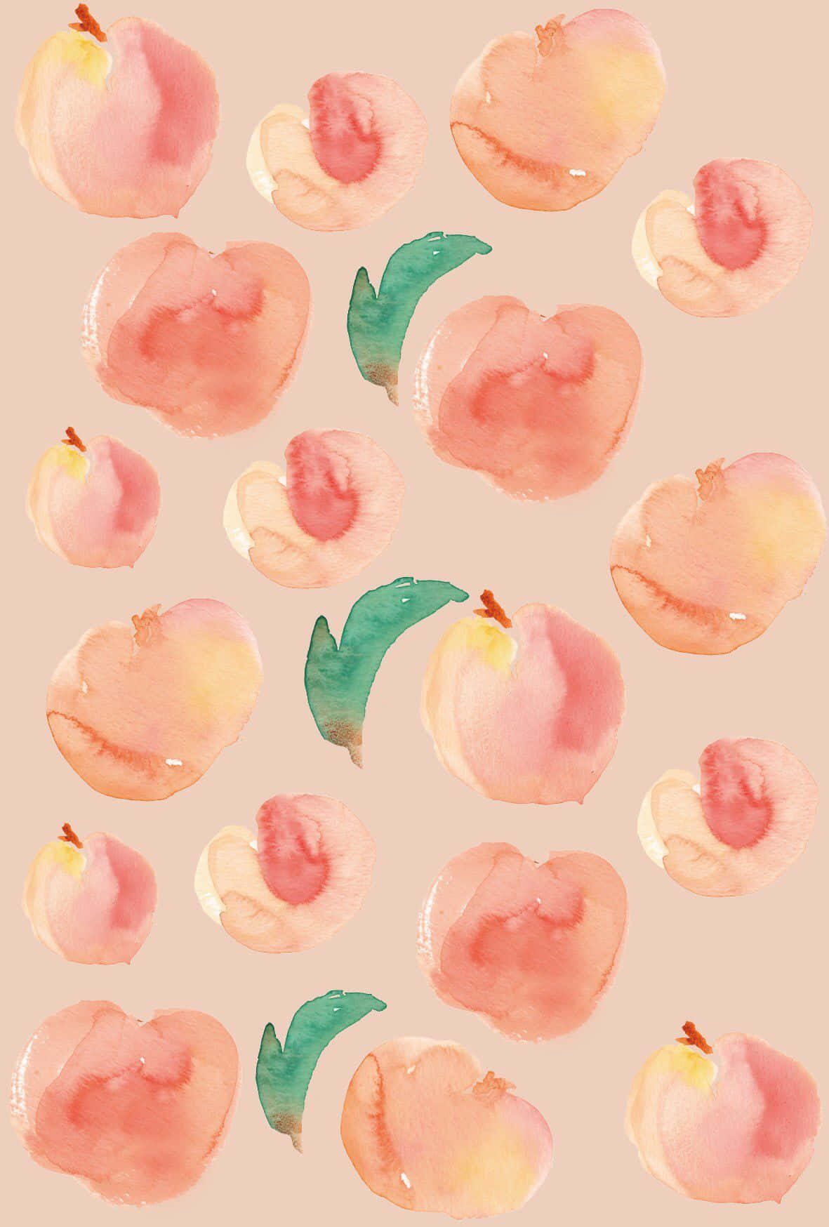 Blush Peach And Vibrant Orange Aesthetic For A Tropical Paradise. Wallpaper