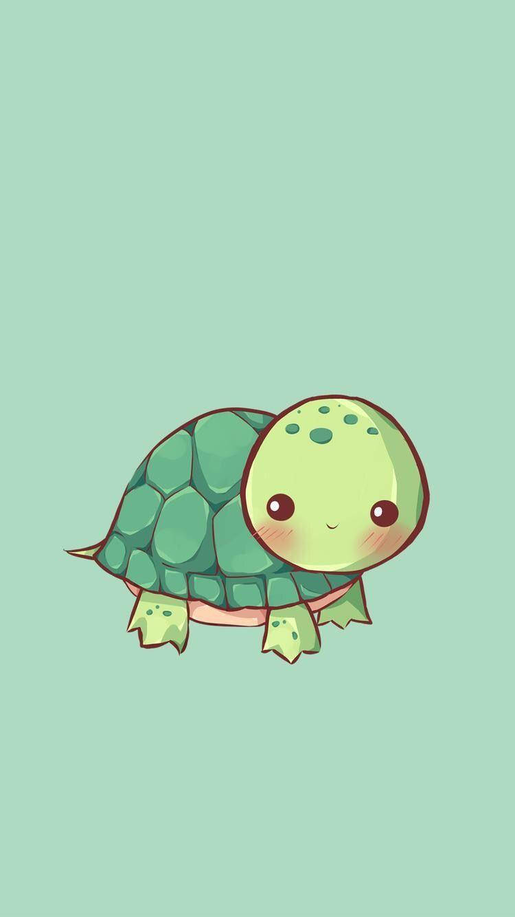 Blushing Cartoon Turtle Wallpaper