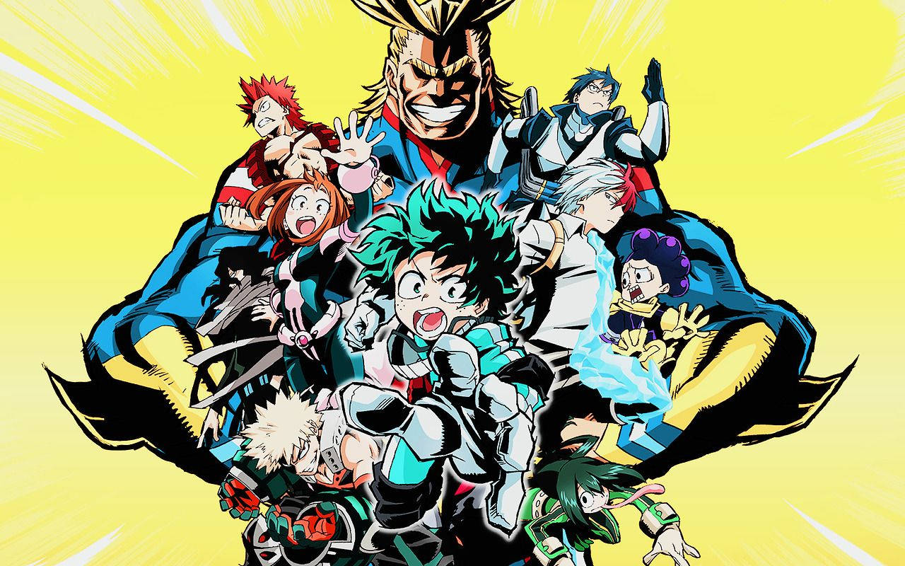 Bnha Heroes With All Might Wallpaper