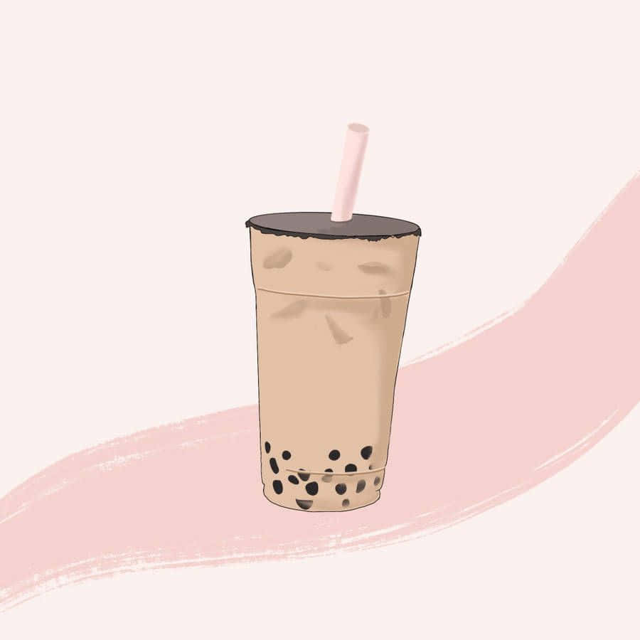 Boba Tea Illustration Aesthetic Wallpaper