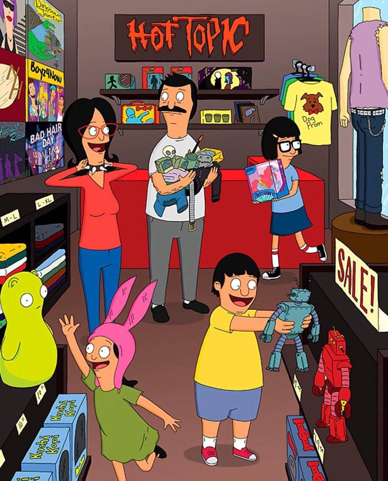 Bobs Burgers Belcher Family Shopping Wallpaper