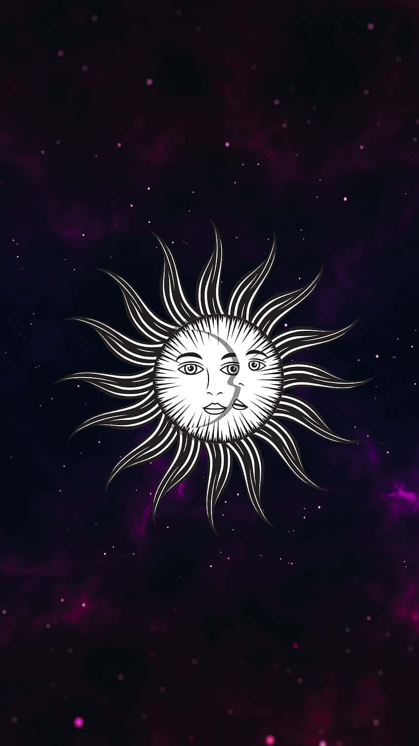 Bohemian Sun Moon Artwork Wallpaper