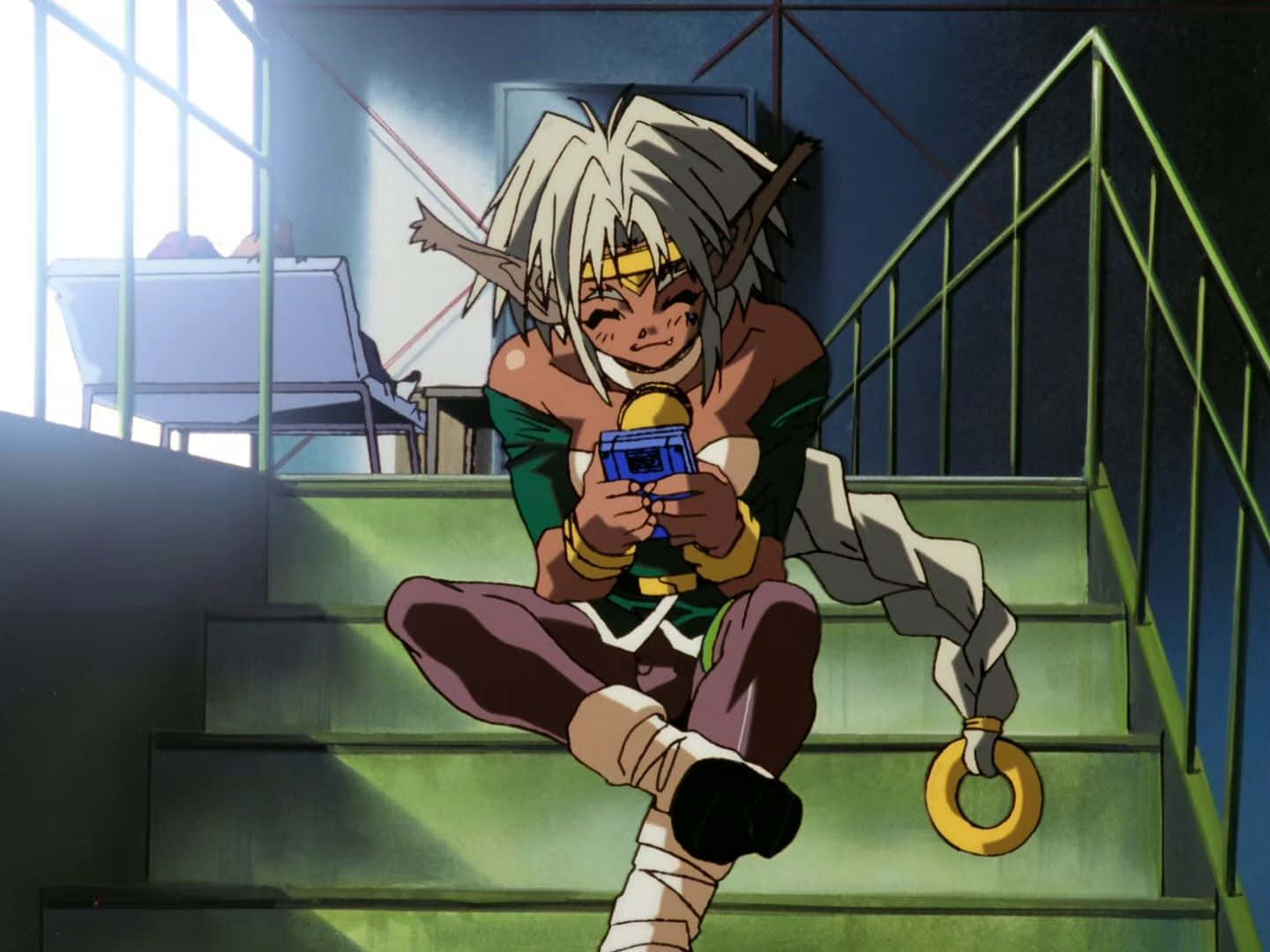 Bold Warrior Aisha Clanclan In Outlaw Star Anime Series Wallpaper