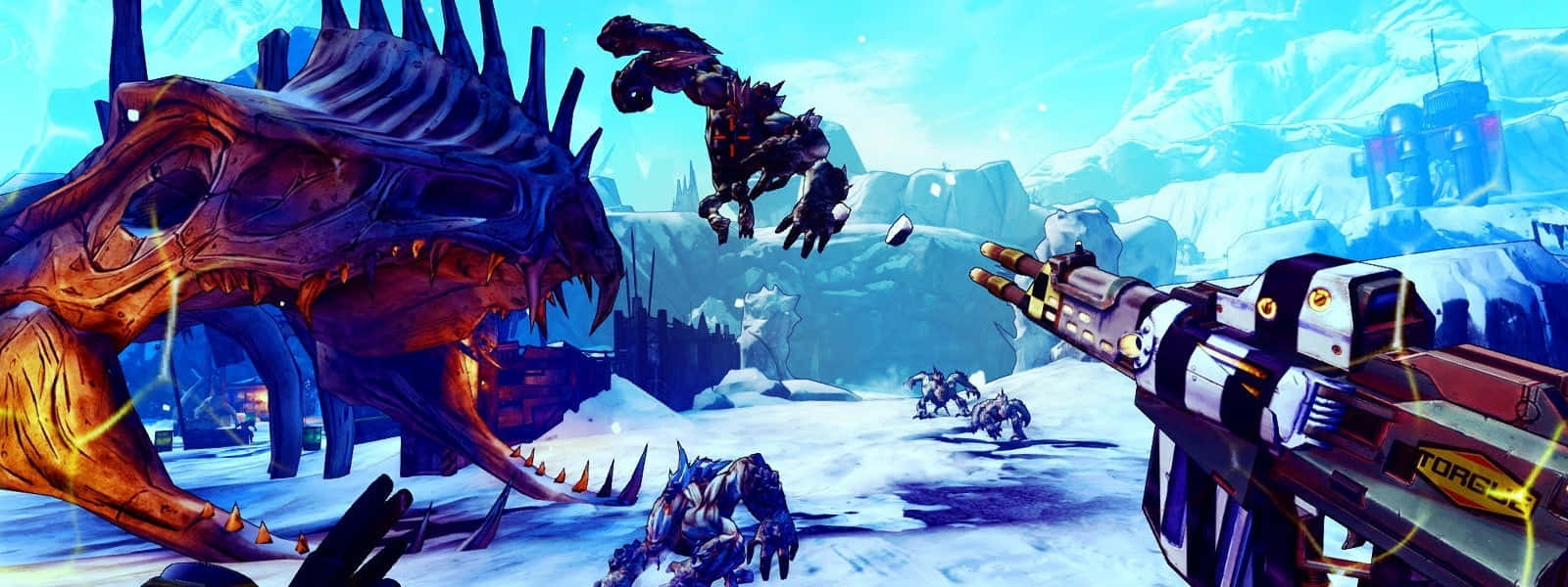 Borderlands2_ Battle Scene_ Frosty Landscape Wallpaper