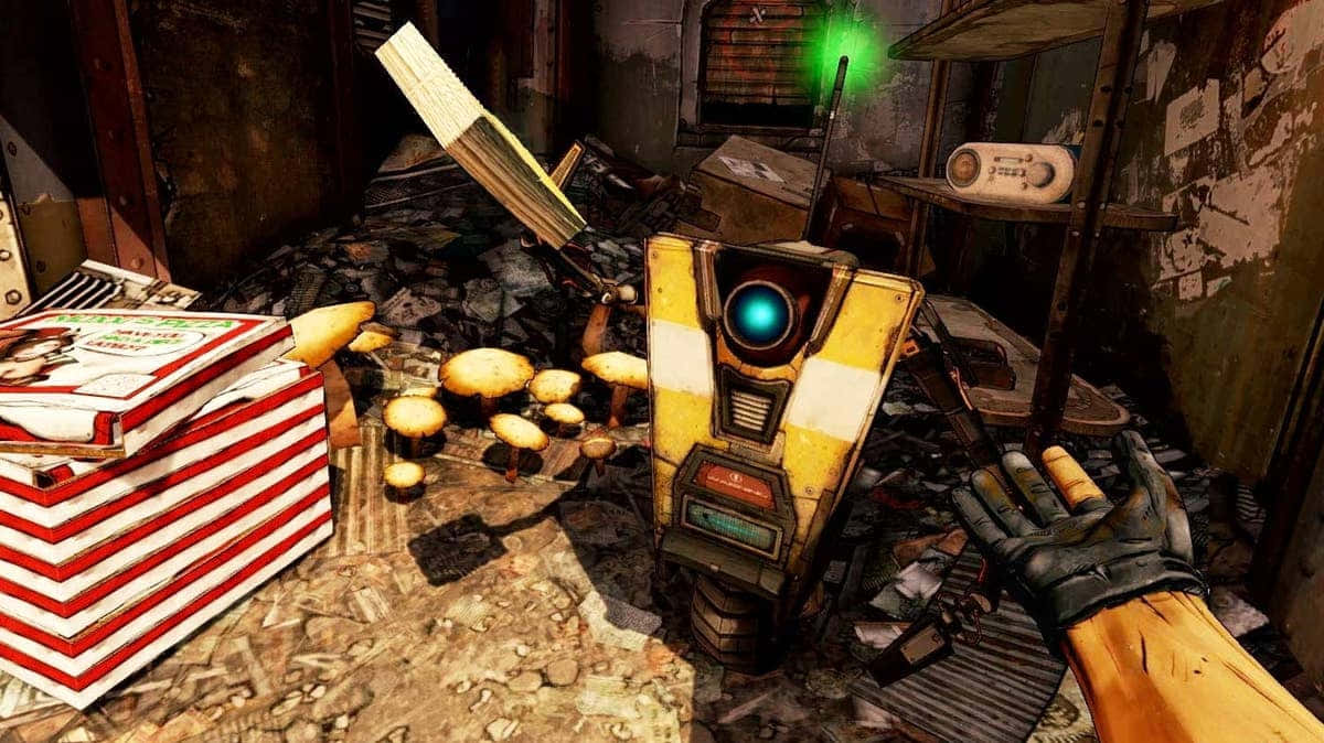 Borderlands2 Claptrapand Player First Person View Wallpaper