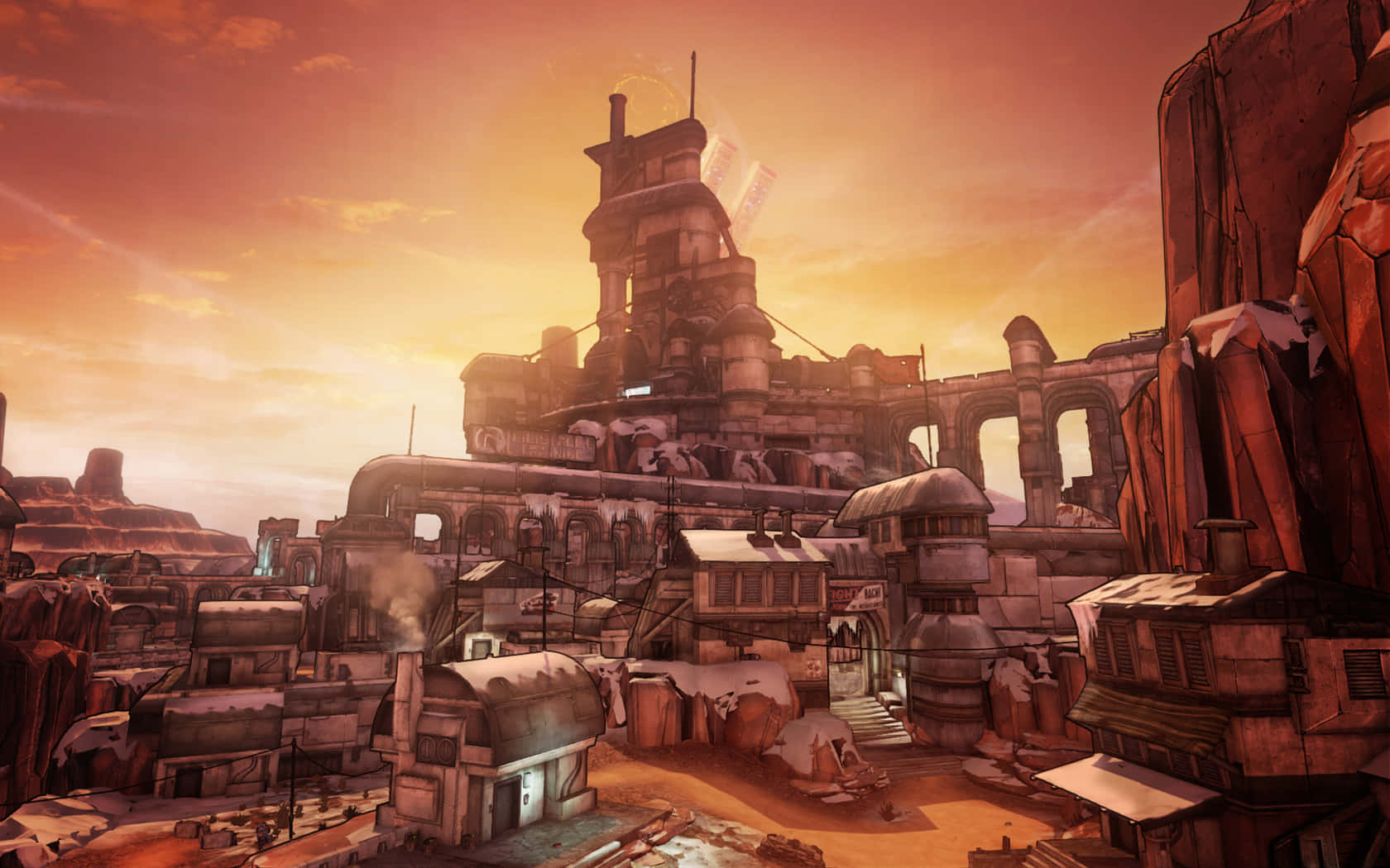 Borderlands2_ Sunset Over Pandora Outpost Wallpaper