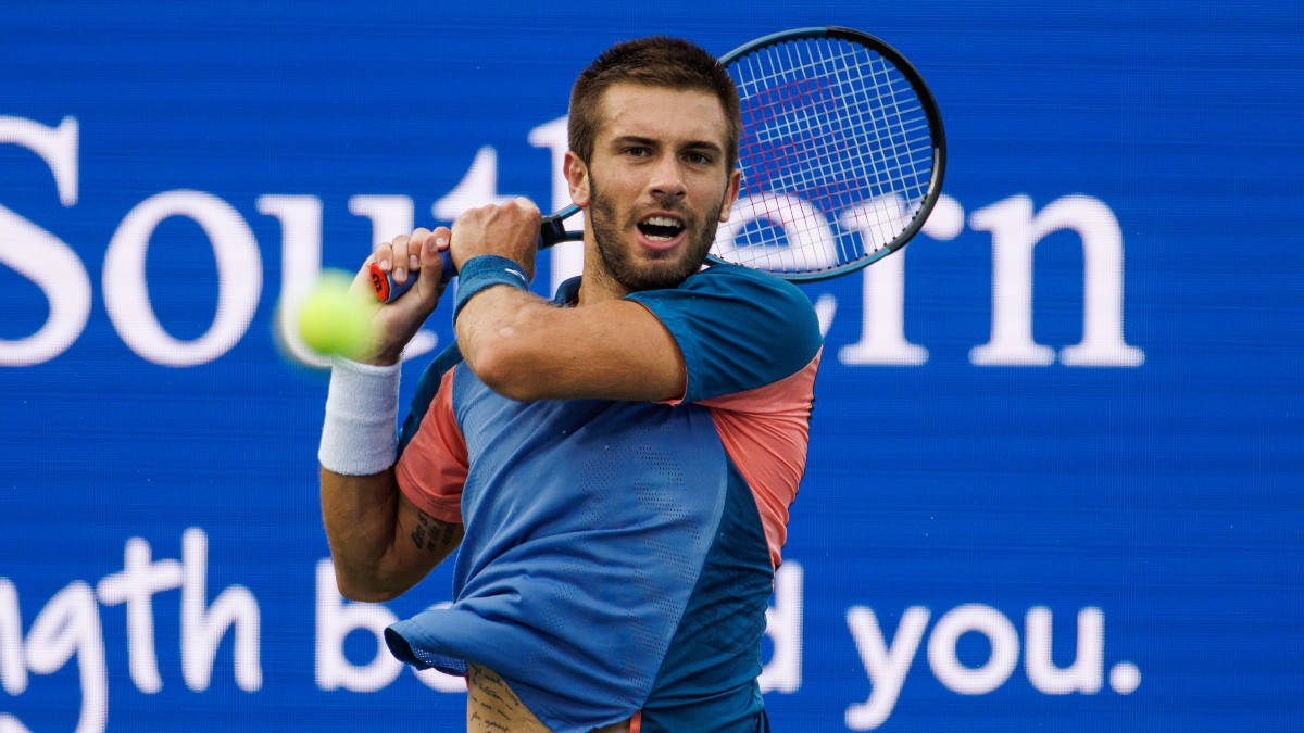 Borna Coric After A Swing Wallpaper