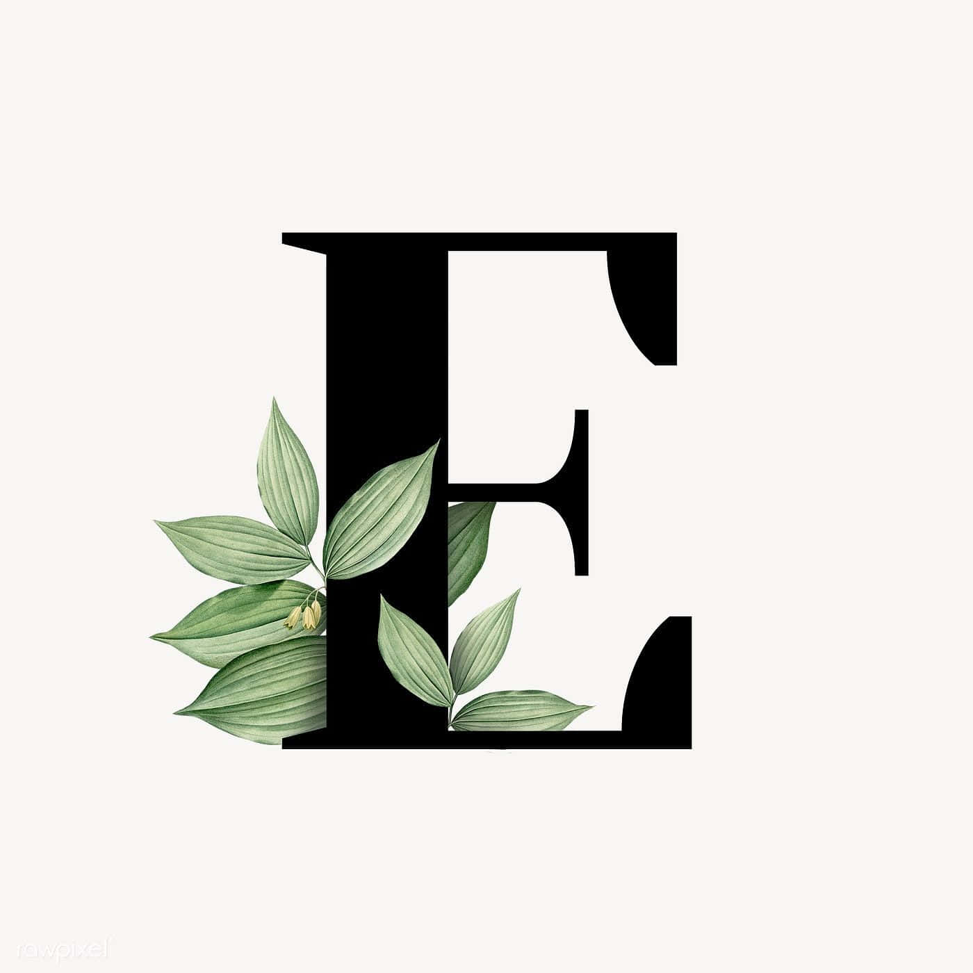 Botanical Letter E Art Wallpaper