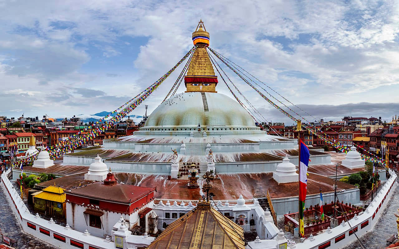 Boudhanath Stupa Wide Angle Wallpaper