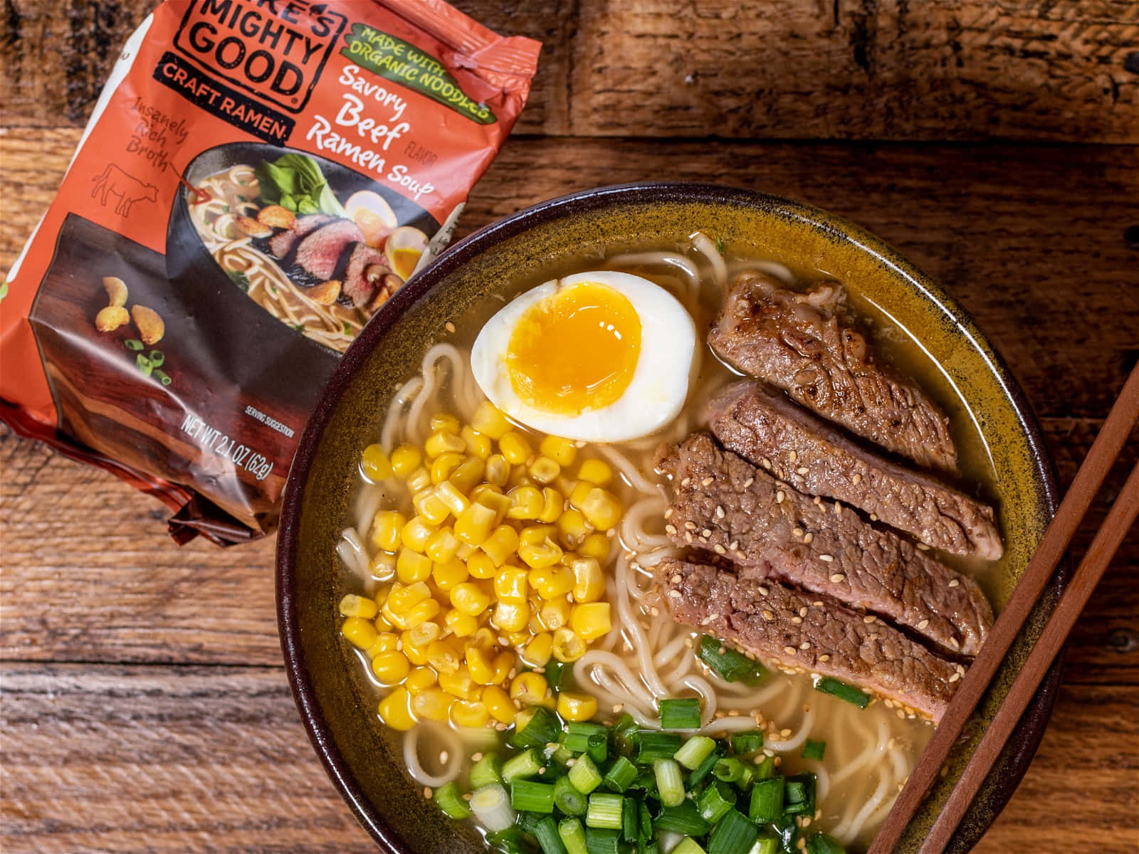 Bowl Of Beef Ramen Soup Wallpaper