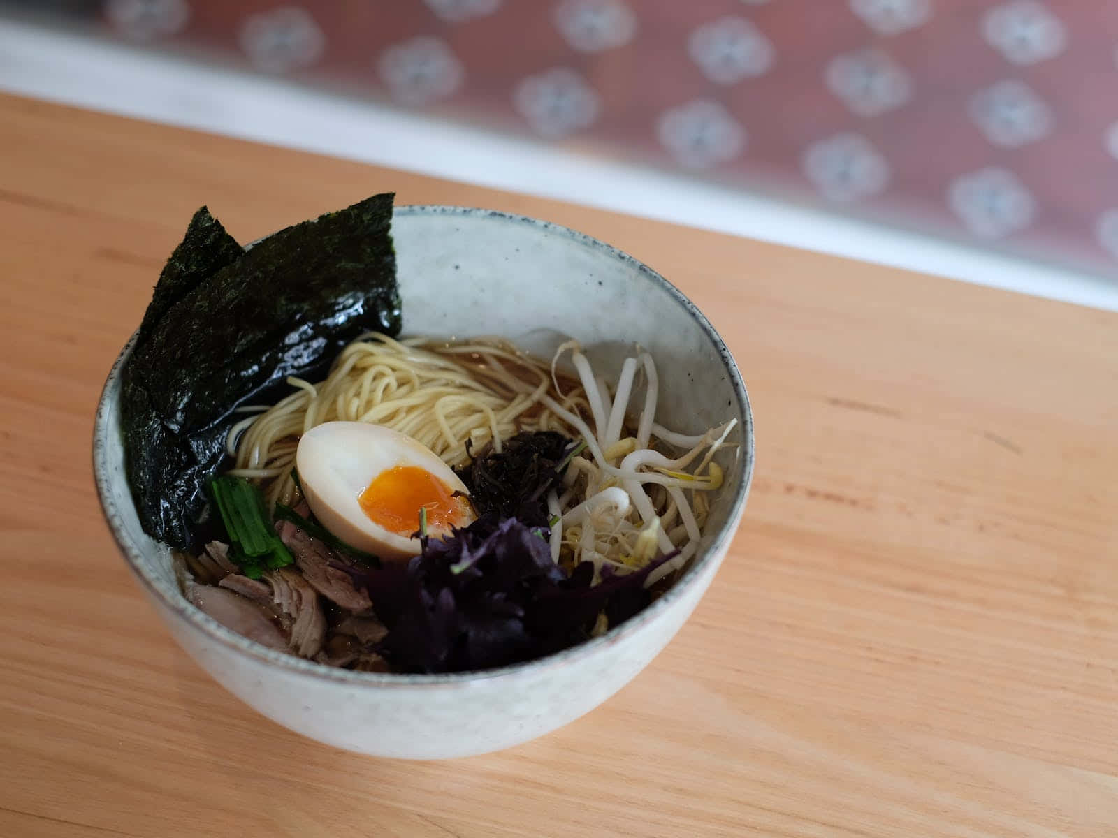 Bowl Of Ramen Noodles With Nori Wallpaper