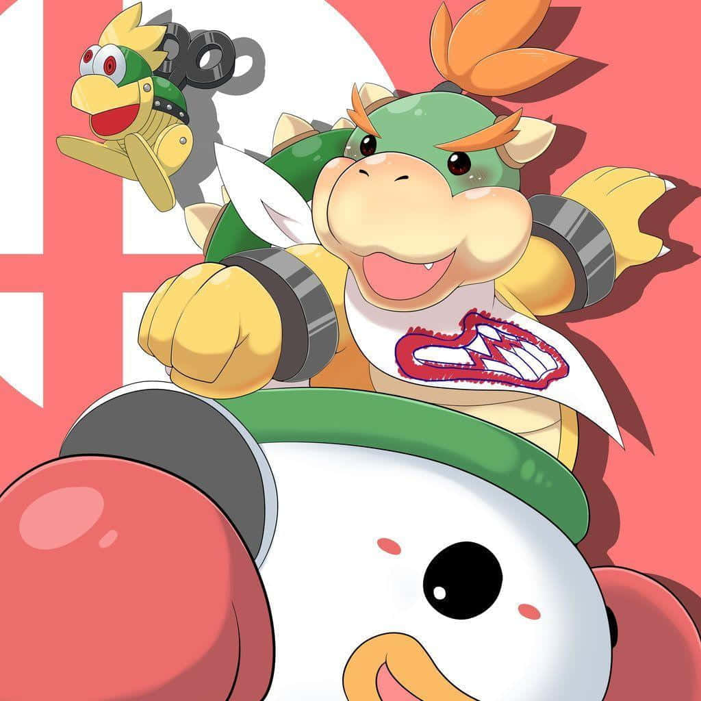 Bowser Jr. Striking A Fierce Pose In Super Mario Realm Wallpaper