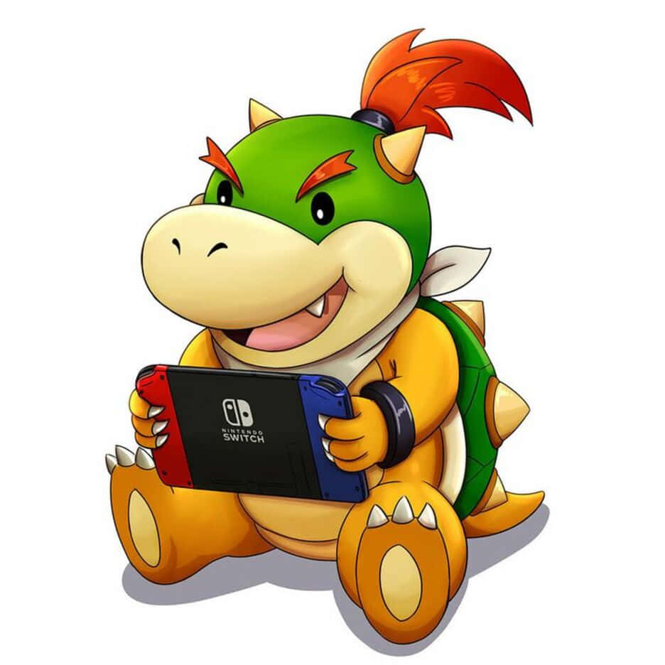 Bowser Jr., The Mischievous Son Of Bowser, In Action With His Paintbrush Weapon Wallpaper