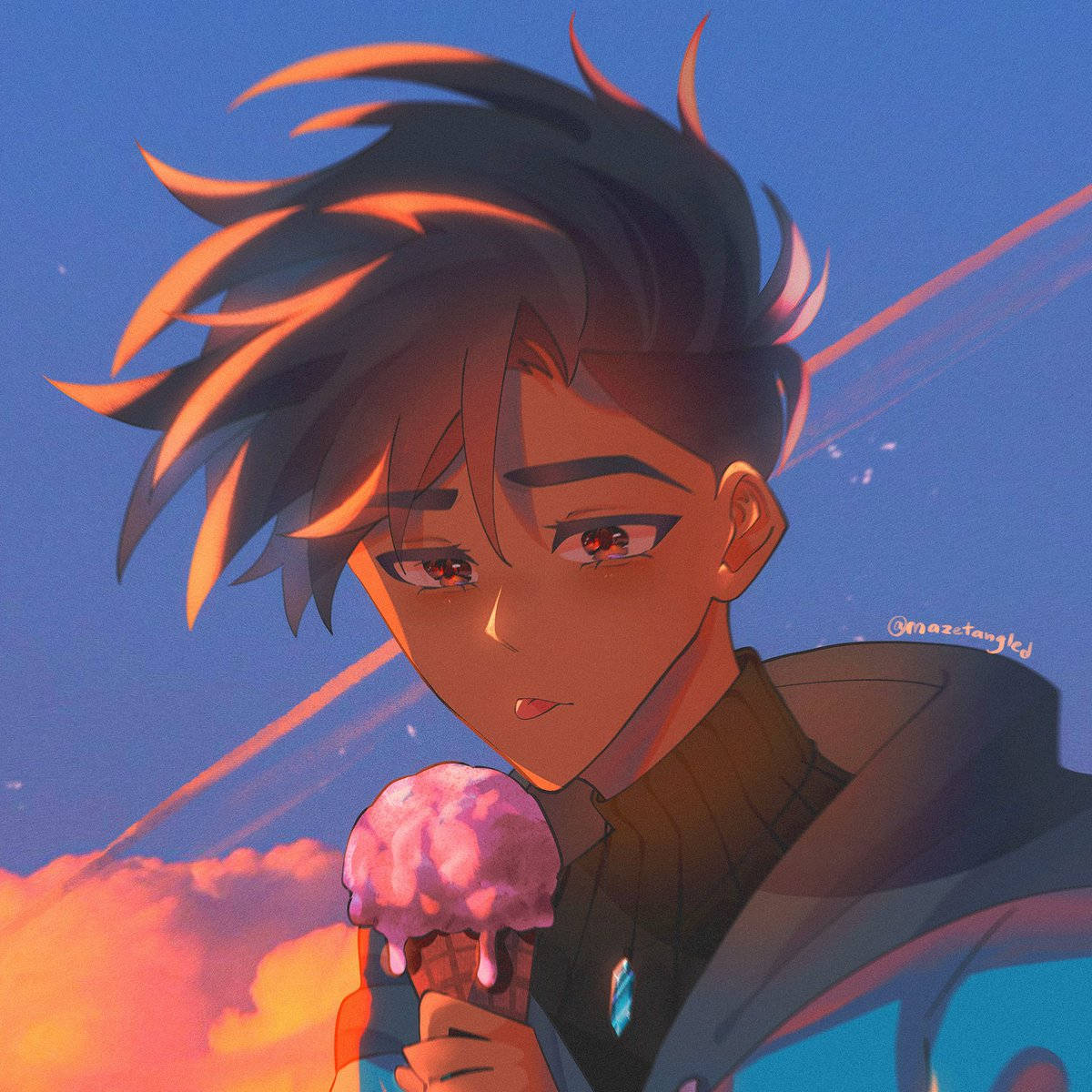 Boy Eating Ice Cream Pfp Aesthetic Wallpaper