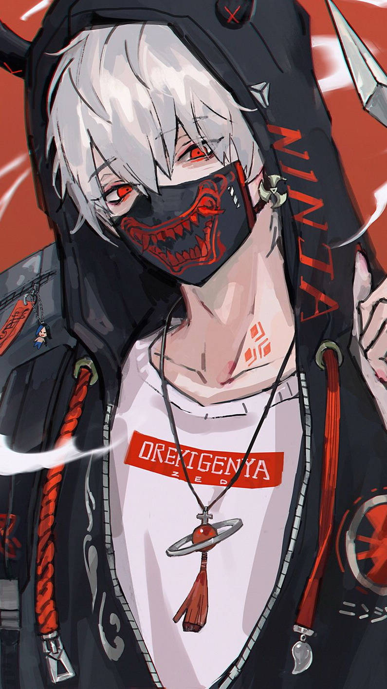 Boy With Mask Edgy Anime Pfp Wallpaper