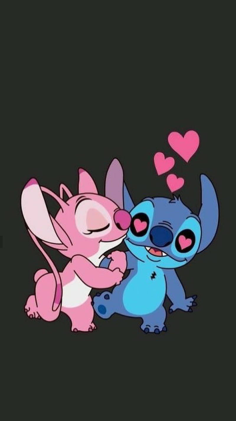 Boyfriend And Girlfriend Stitch With Angel Wallpaper