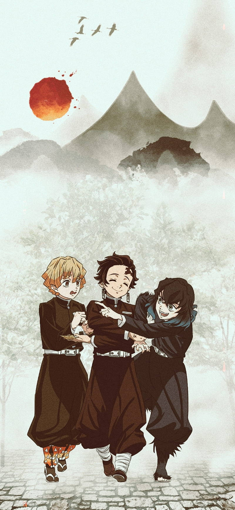 Boys Of Demon Slayer Mountain Iphone Wallpaper