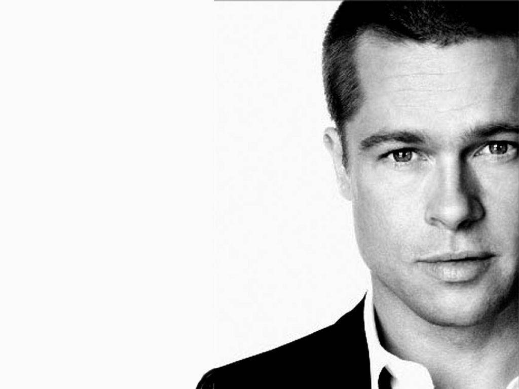 Brad Pitt In Stylish Monochrome Portrait Wallpaper