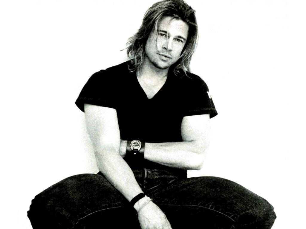 Brad Pitt Sporting Long Hair Wallpaper