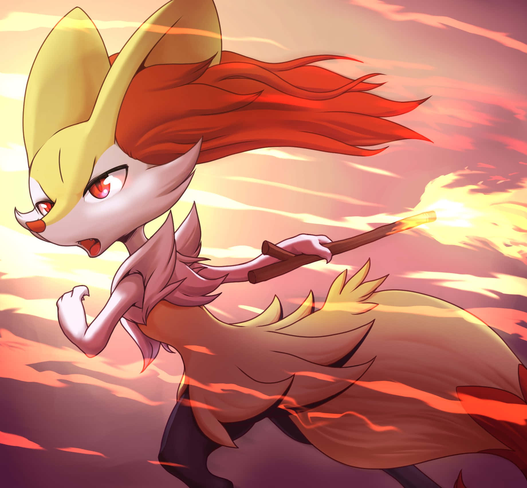 Braixen Fire Spin Attack Wallpaper