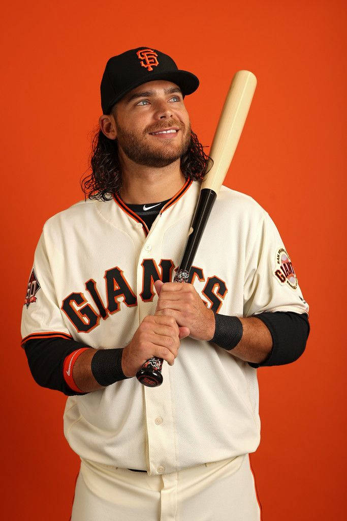 Brandon Crawford Smiling Pose Wallpaper