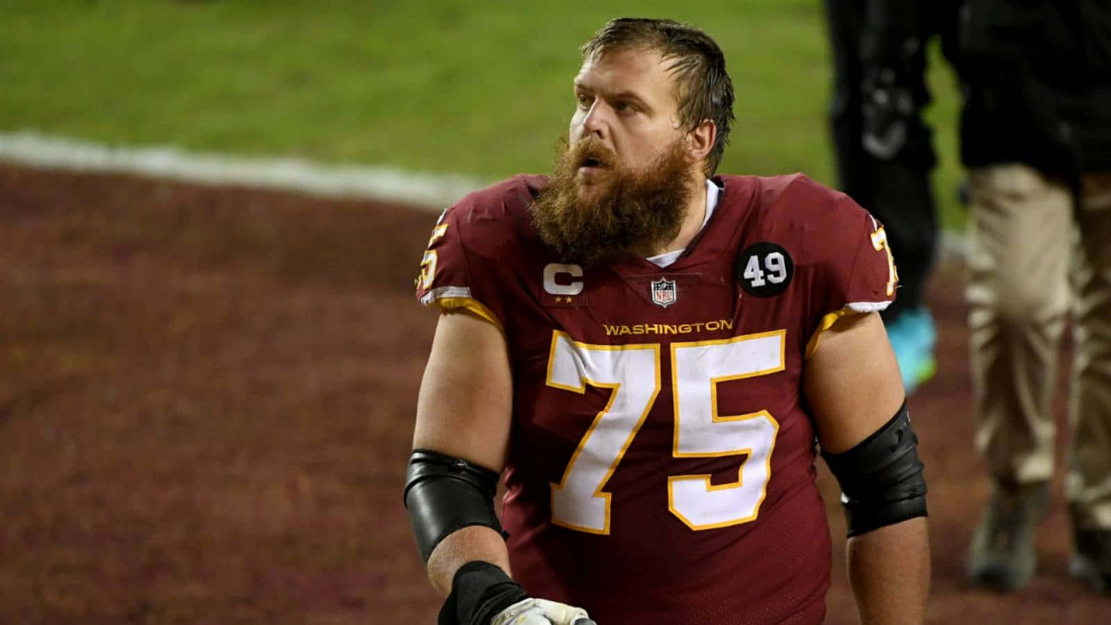 Brandon Scherff In Washington Football Team Against Carolina Panthers 2020 Wallpaper