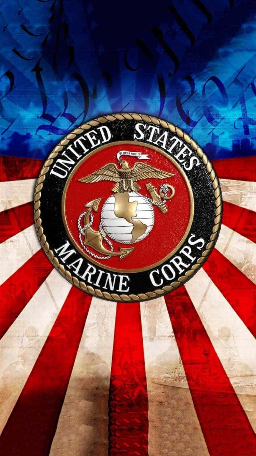 Brave Us Marines Saluting During A Military Ceremony Wallpaper