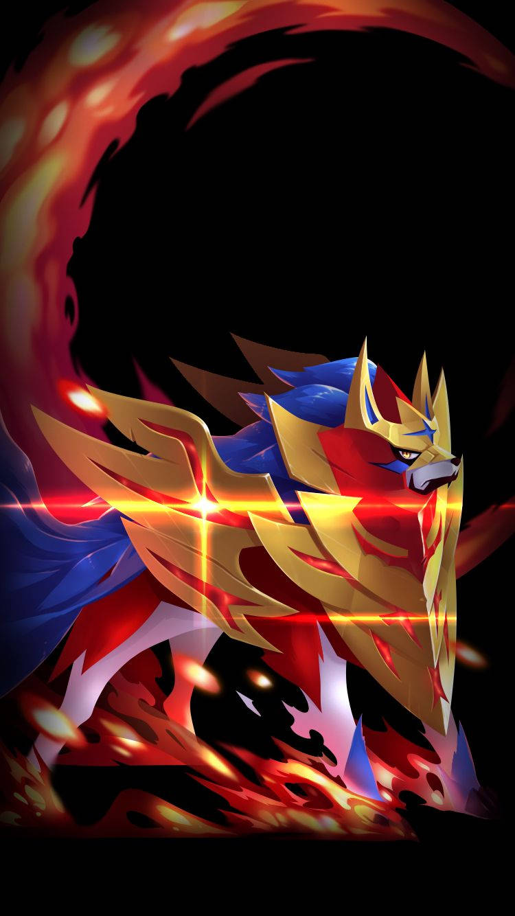 Bravely Battle With Blazing Zamazenta In Pokemon Sword And Shield Wallpaper