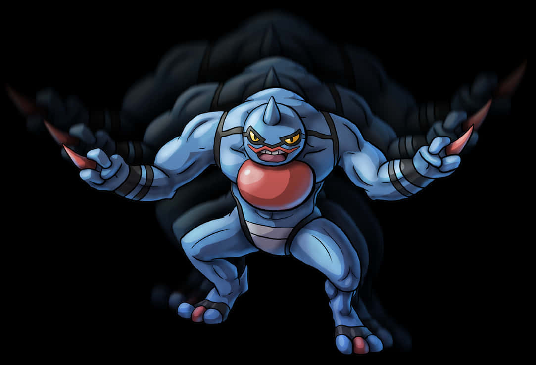 Brawny Toxicroak Pokemon On White Background Wallpaper