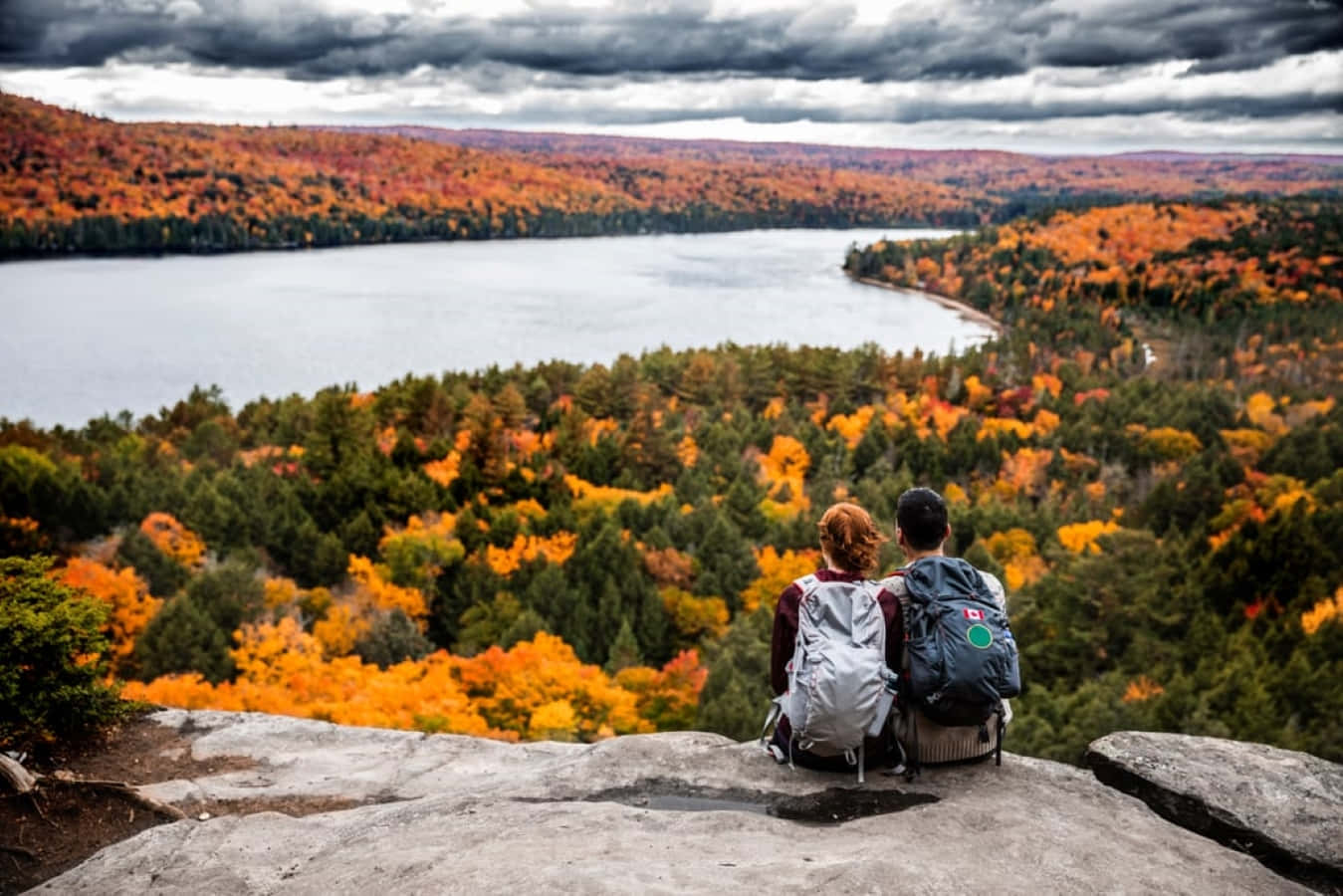 Breathtaking Fall Hike In The Forest Wallpaper