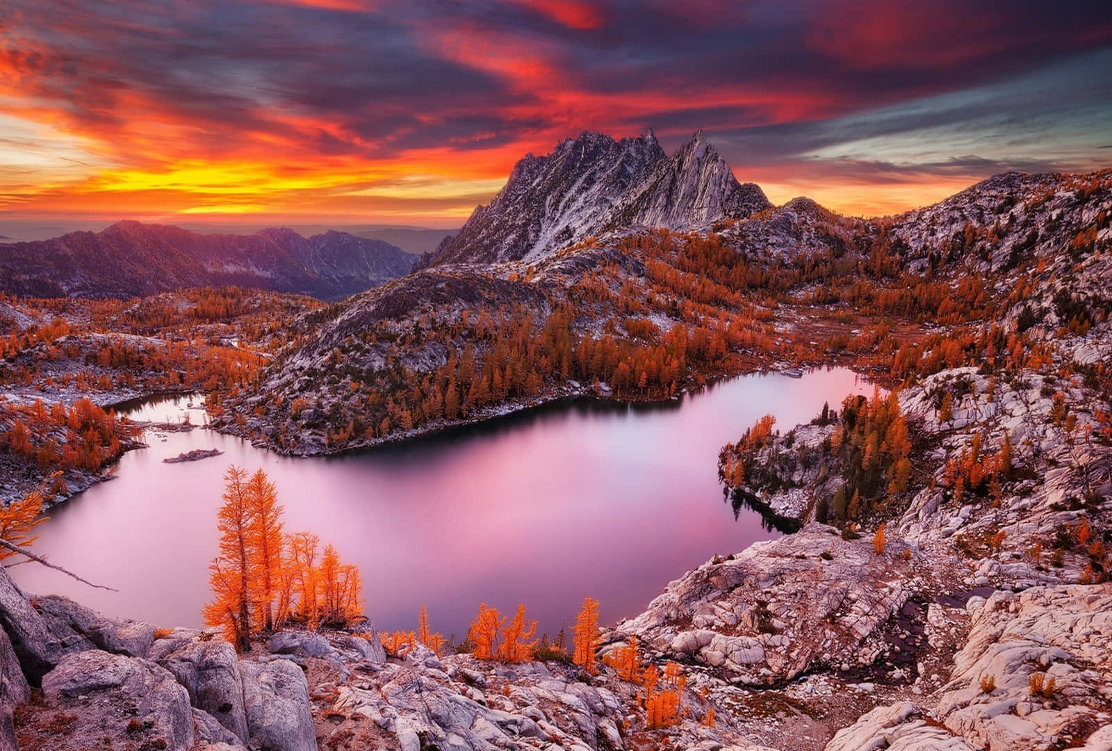 Breathtaking Fall Mountains At Sunset Wallpaper