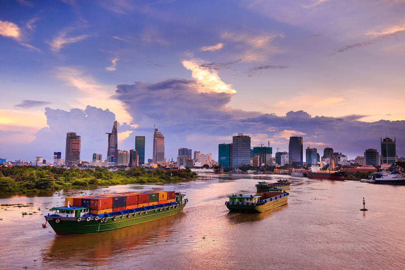 Breathtaking Sunset Over Tranquil Hanoi Cityscape Wallpaper