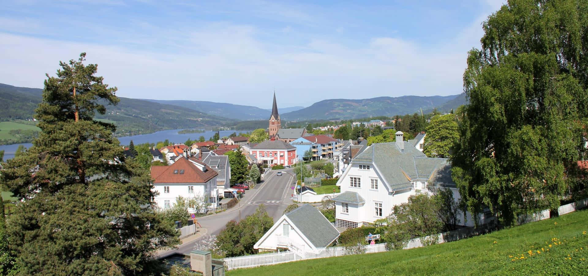 Breathtaking Twilight View Of Lillehammer, Norway Wallpaper