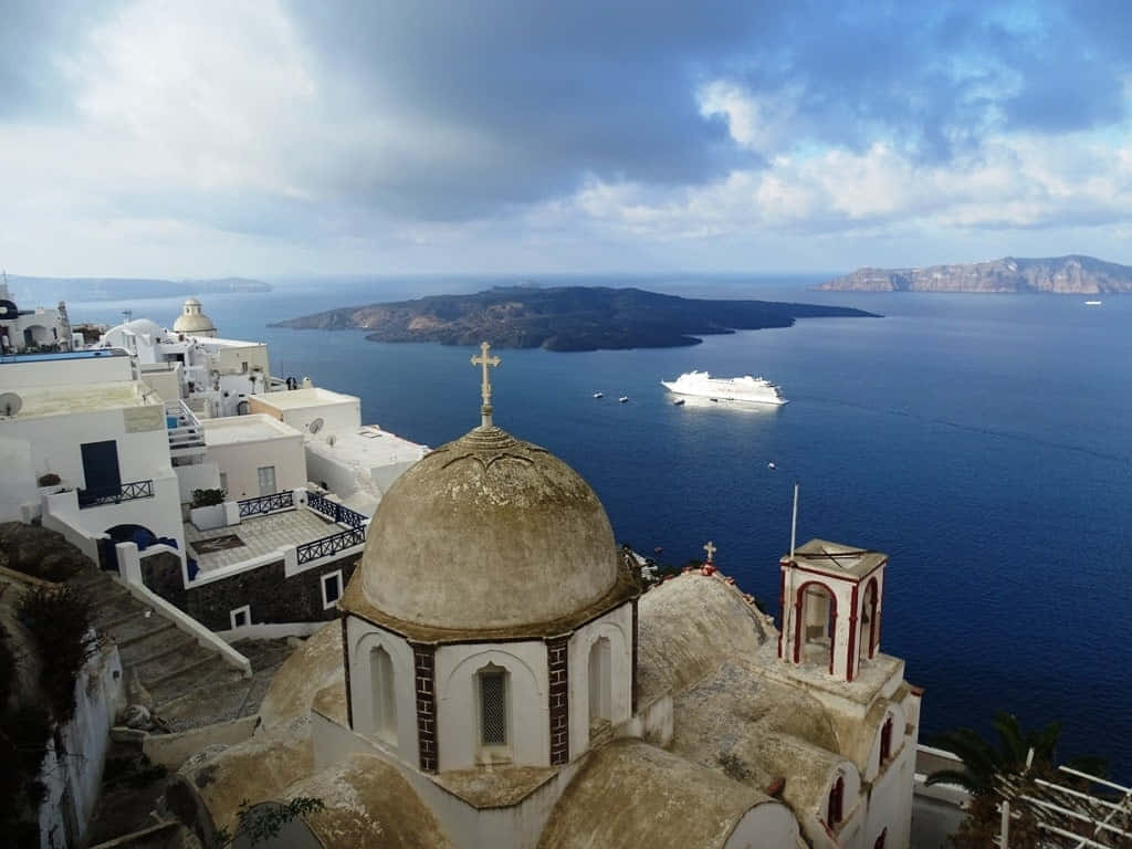 Breathtaking View Of A Greek Island Wallpaper