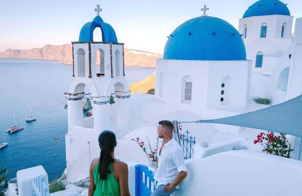 Breathtaking View Of A Greek Island Wallpaper