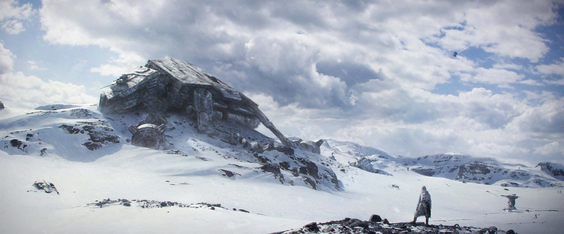 Breathtaking View Of The Snowy Mountains On Planet Hoth Wallpaper