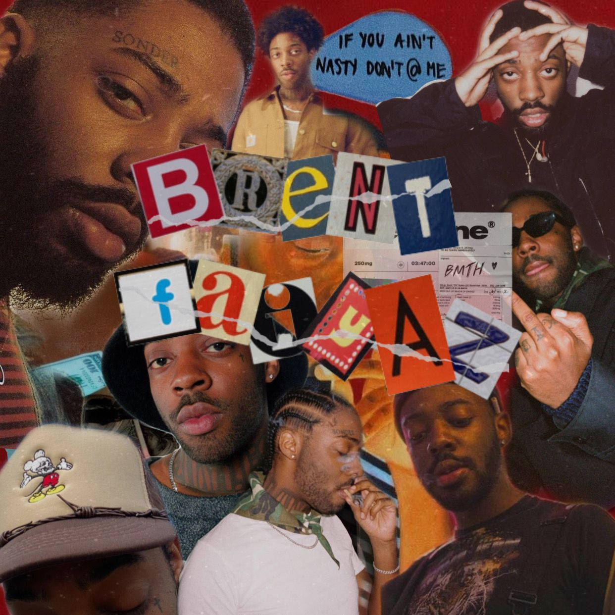 Brent Faiyaz Cut-out Letters Wallpaper