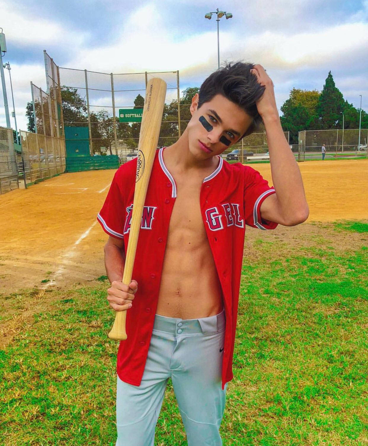 Brent Rivera On Baseball Field Wallpaper