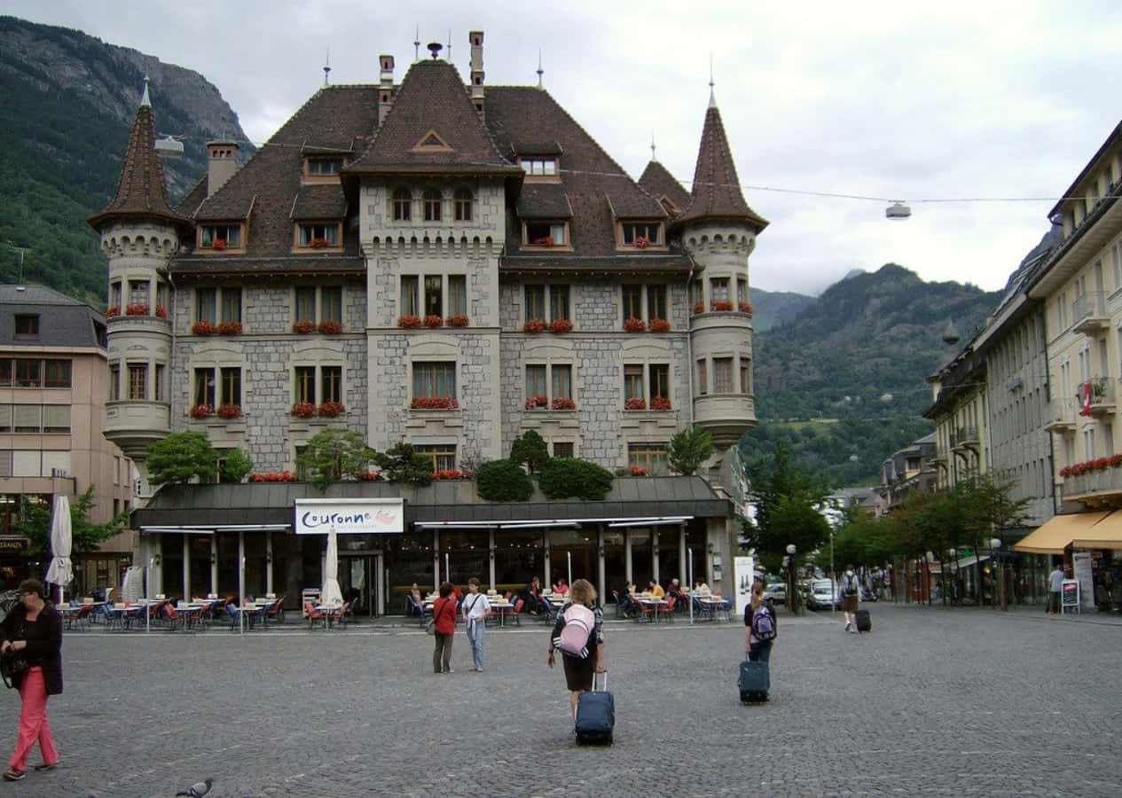 Brig Switzerland Historic Building Wallpaper