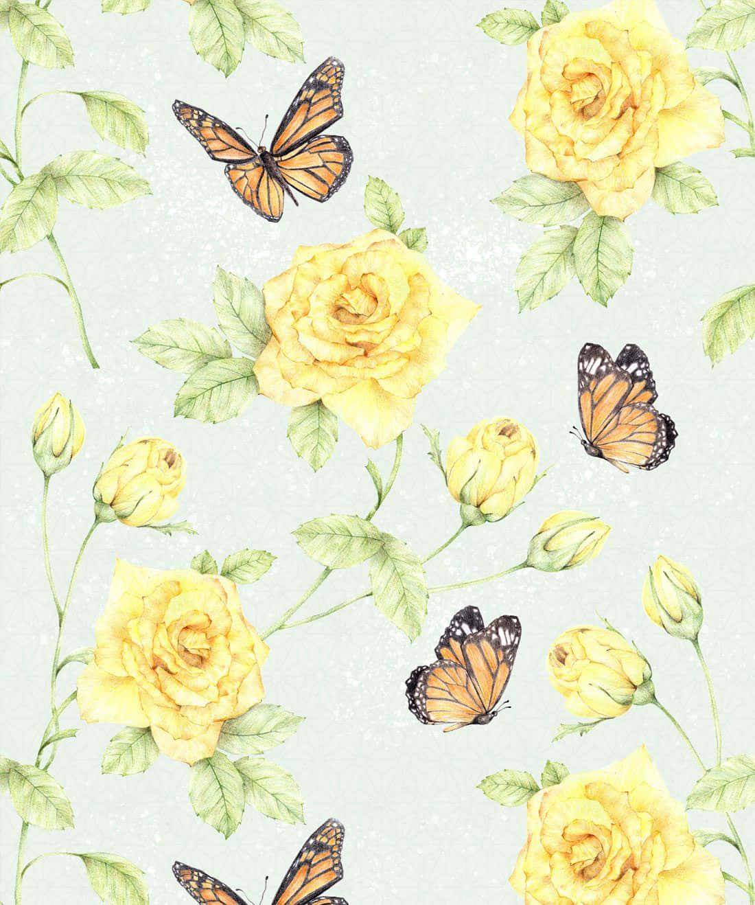 Bright And Cheerful Cute Yellow Butterflies Wallpaper