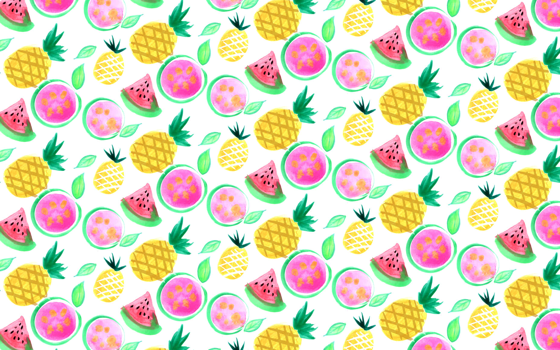 Bright, Crisp Pineapples On A Desktop. Wallpaper