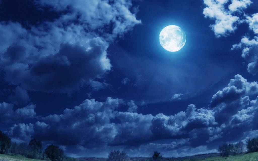 Bright Full Moon Desktop Wallpaper