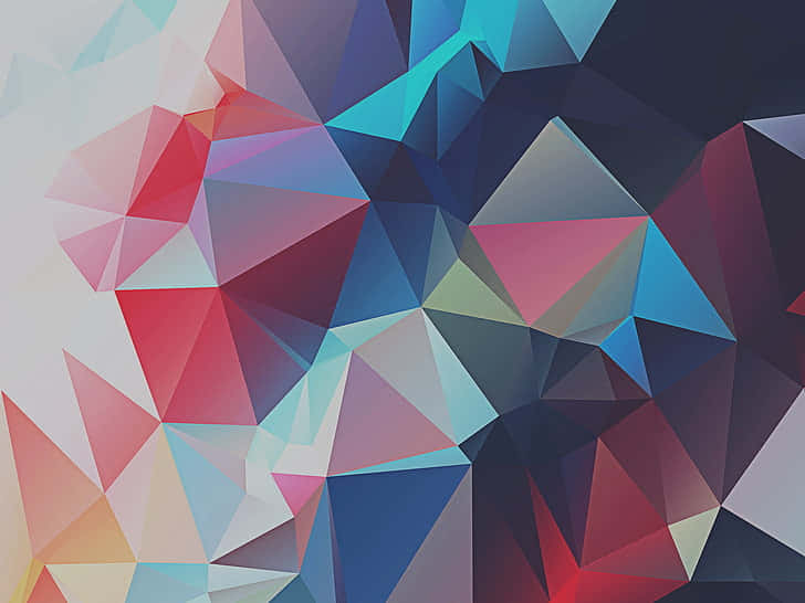 Bright Geometric Shapes Adorn A Minimalistic Desktop Wallpaper